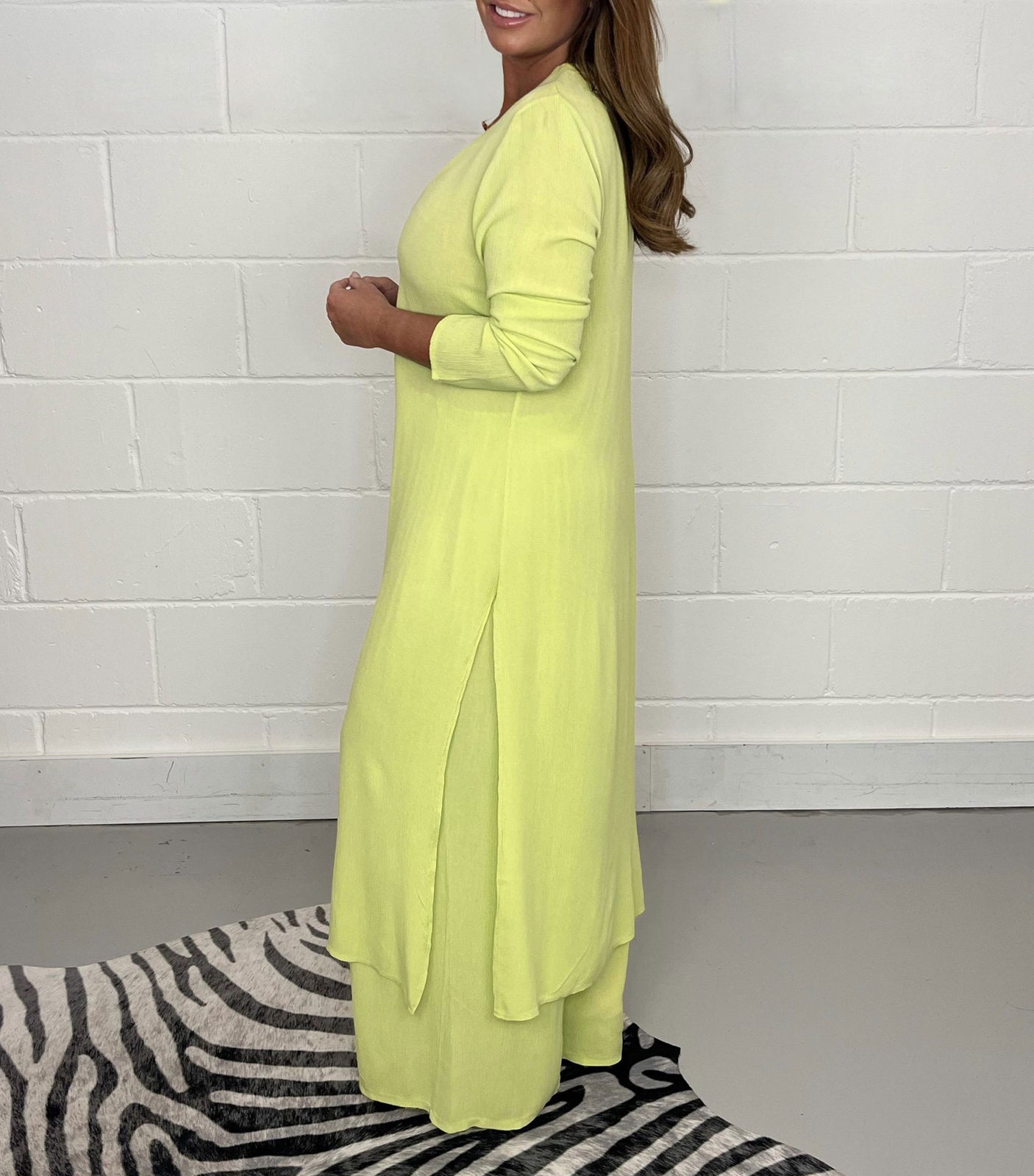 BoldPairs Summer 2-Piece V-Neck Co-Ord Set – Long Split Top & Trousers Outfit