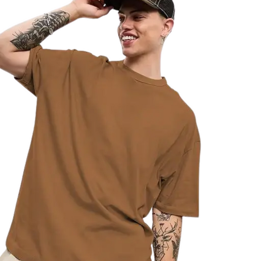 BoldPairs Premium Cotton Oversized T-Shirt for Men | Solid Casual Wear