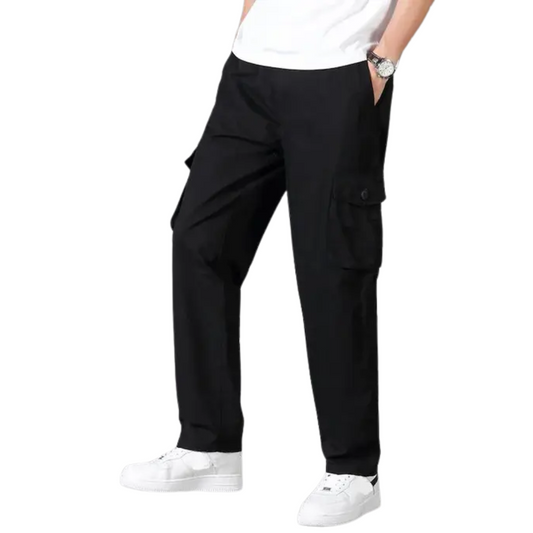 Bold Pairs Men’s Casual Black Cargo – Relaxed Fit