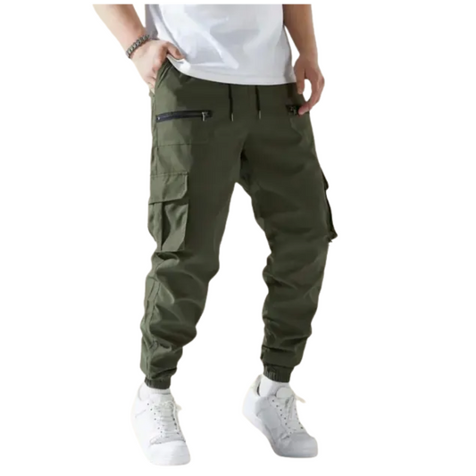 Men’s Baggy Cargo Pants – Cotton Blend, Multi-Pocket
