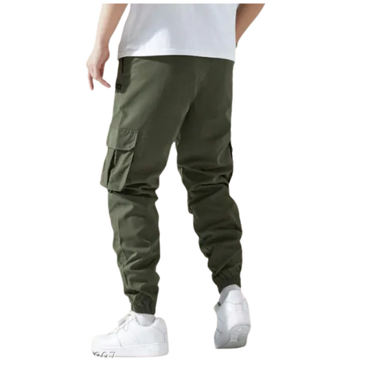 Men’s Baggy Cargo Pants – Cotton Blend, Multi-Pocket