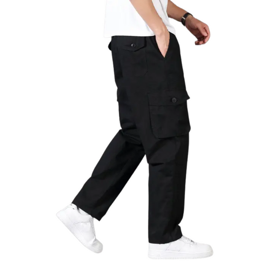 Bold Pairs Men’s Casual Black Cargo – Relaxed Fit